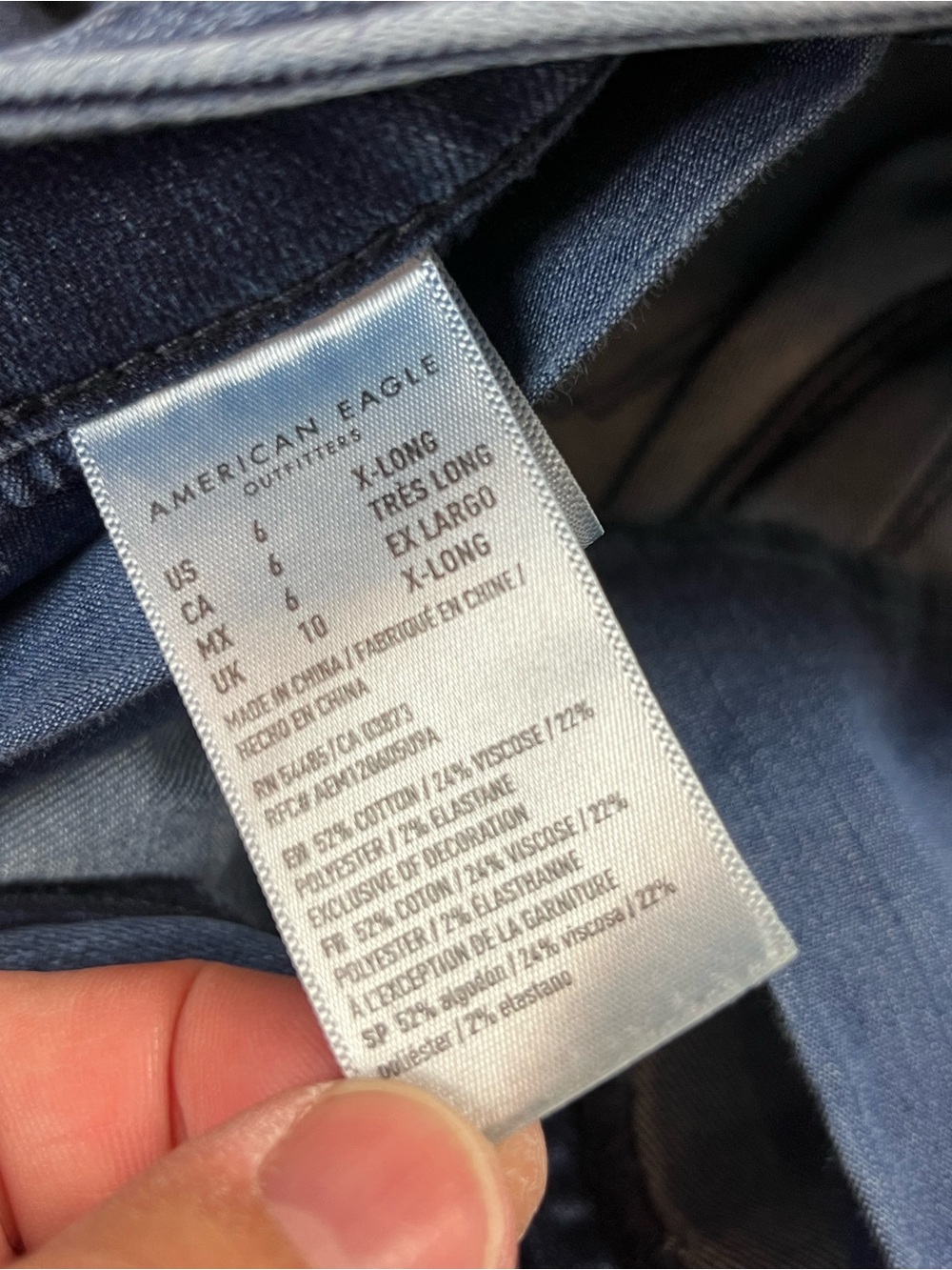 American Eagle Super Stretch Hi-Rise Jegging Blue Denim Women's Size 6 X-Long. - Picture 6 of 14